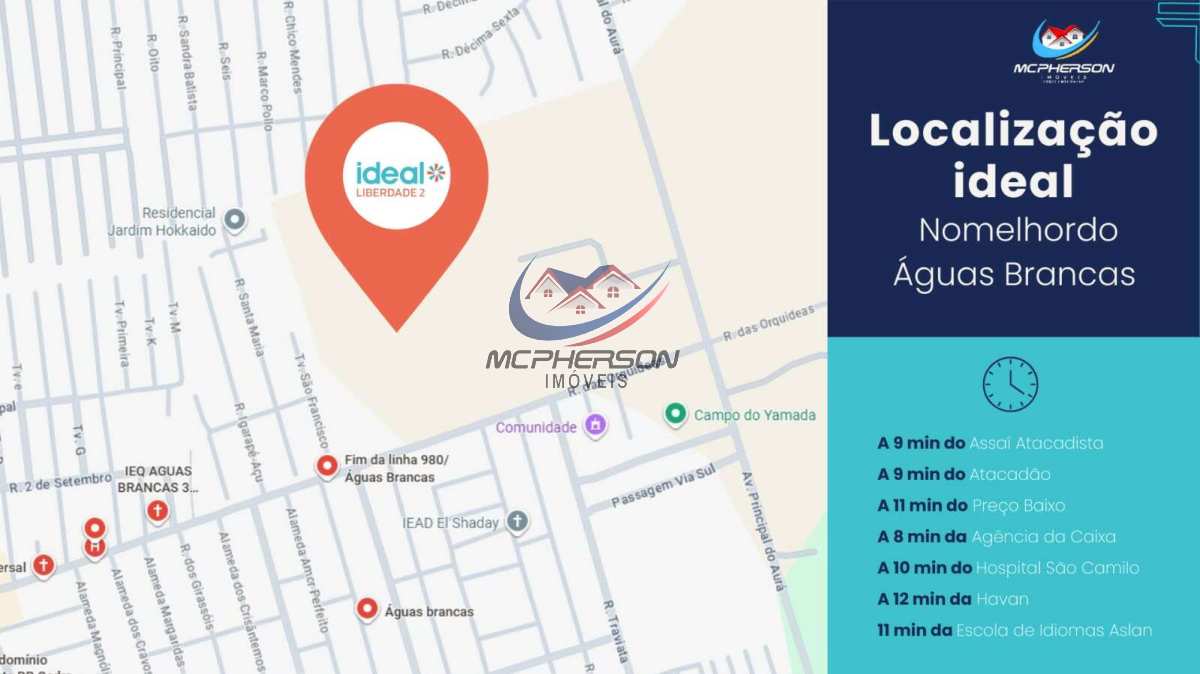  - Apartamento à venda, no Condomínio Ideal + Liberdade, , Águas Brancas, com 2 quartos, 37,82m²