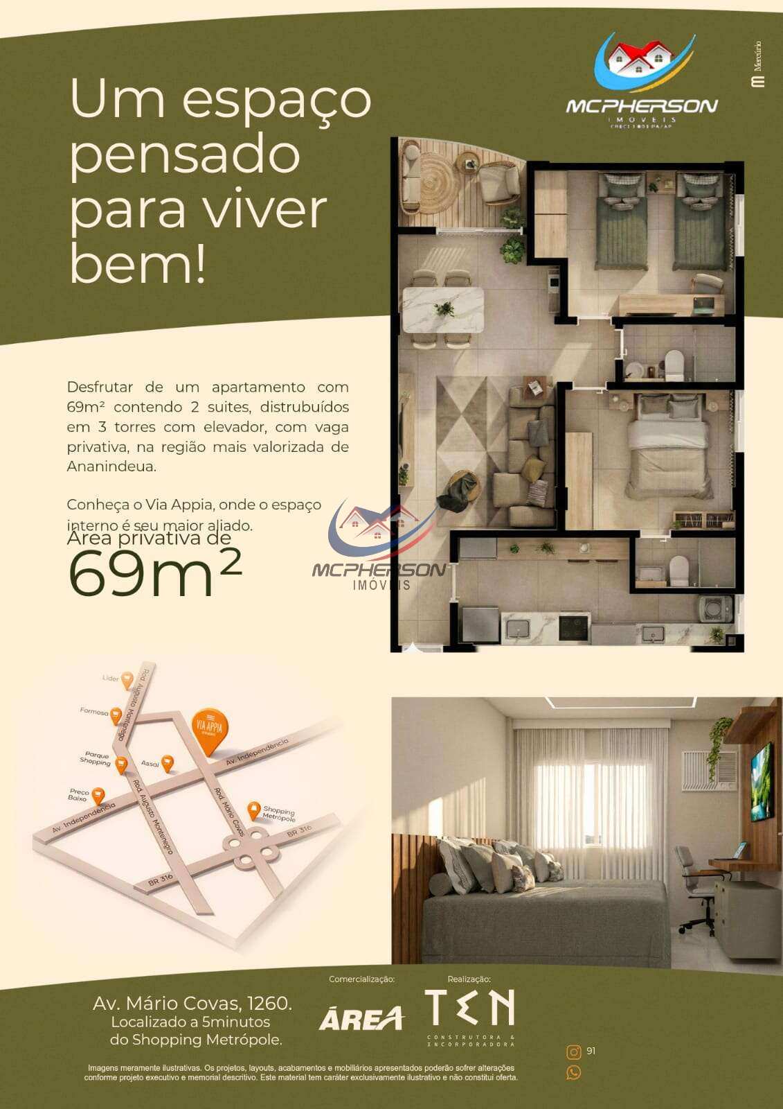 Apartamento à venda com 2 quartos, 69m² - Coqueiro,Belém