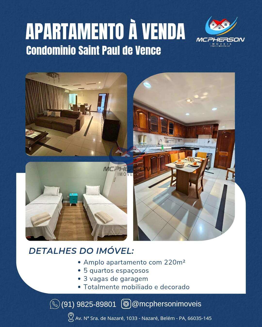 Apartamento à venda com 5 quartos, 220m² - Nazaré,Belém