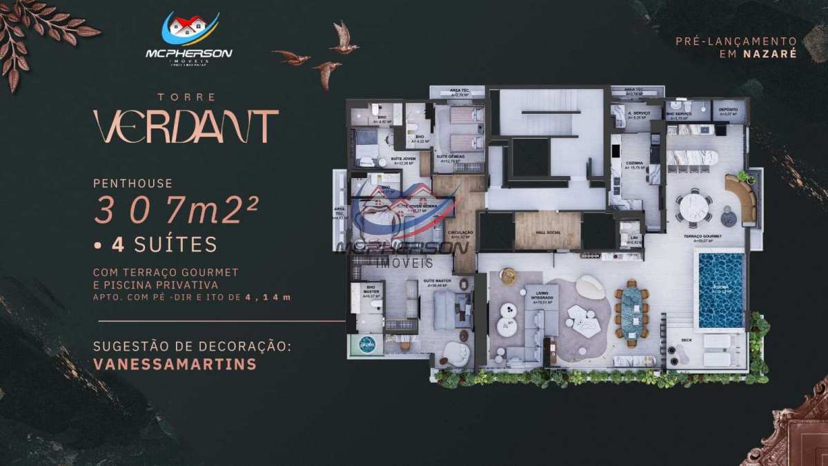 - Apartamento de luxo à venda em Belém, Umarizal, com 3 quartos, 145,67m²