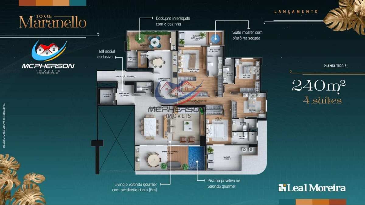 Apartamento de luxo à venda, 273m² - Umarizal,Belém