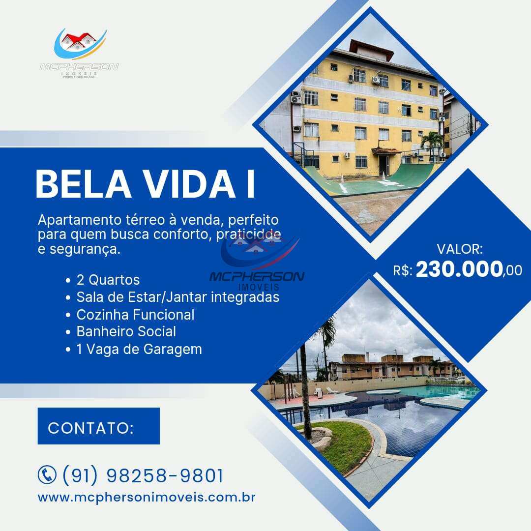 Apartamento Garden à venda, no Bela Vida I  em Belém, Tapanã (Icoaraci), com 2 quartos - Mcpherson Imóveis