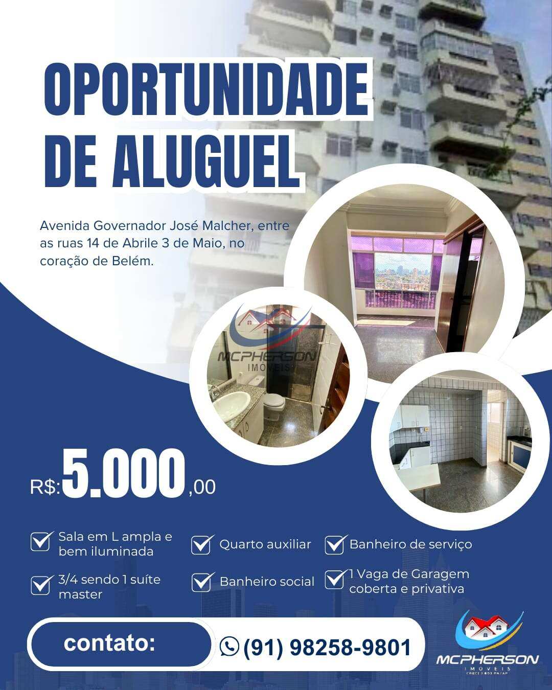 Apartamento para alugar com 3 quartos - Nazaré,Belém
