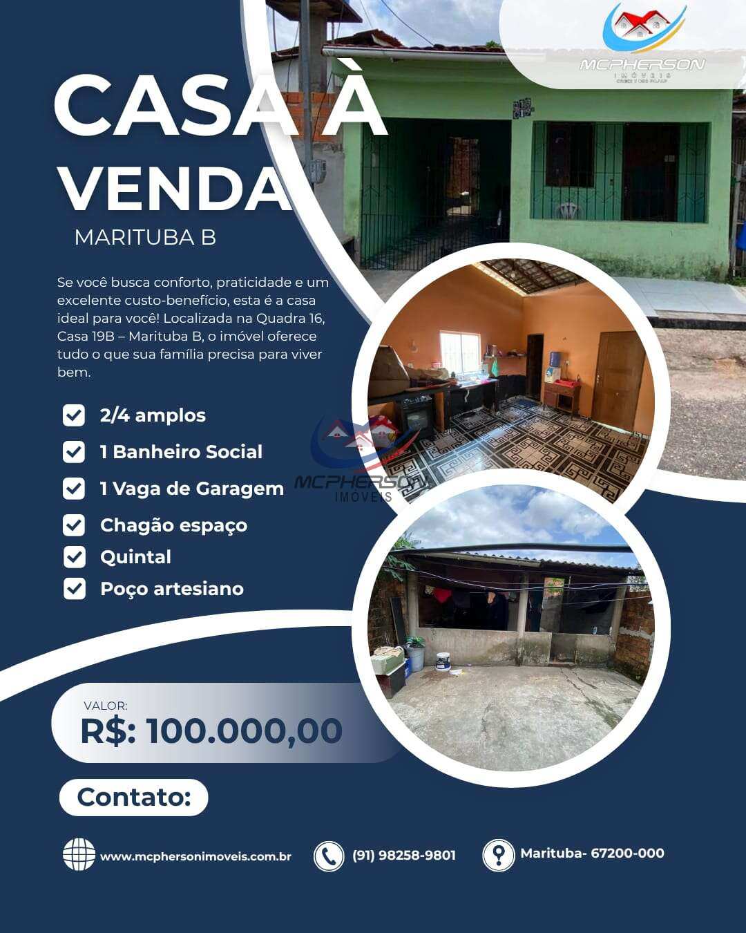 Casa à venda com 2 quartos - Marituba,Ananindeua
