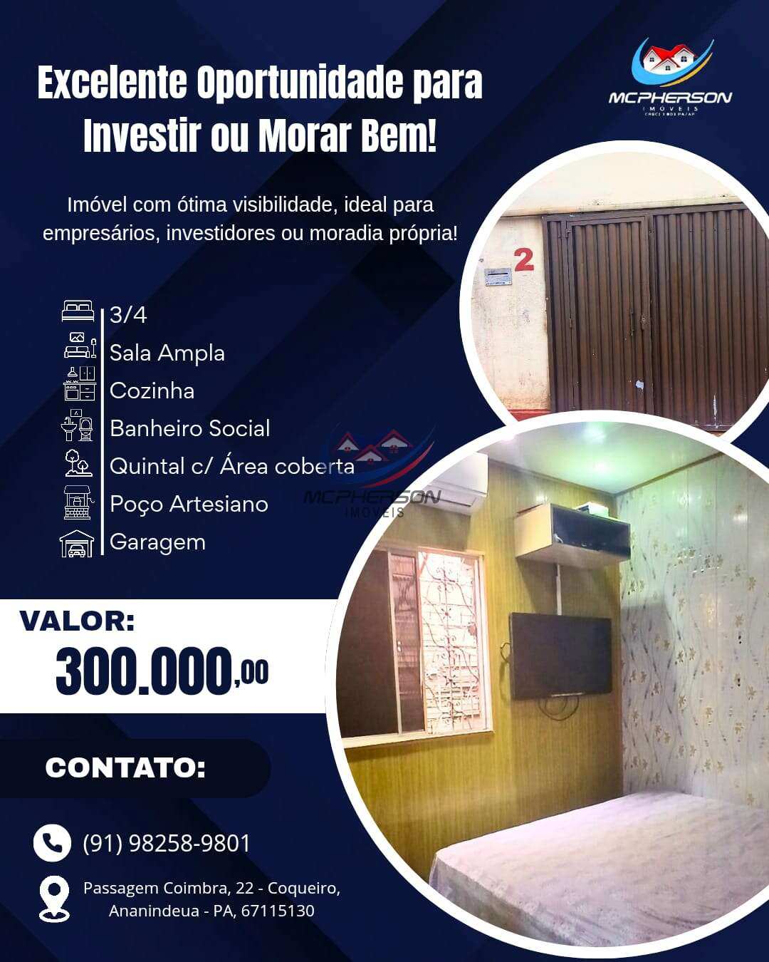 Casa à venda em Ananindeua, Coqueiro, com 3 quartos - Mcpherson Imóveis