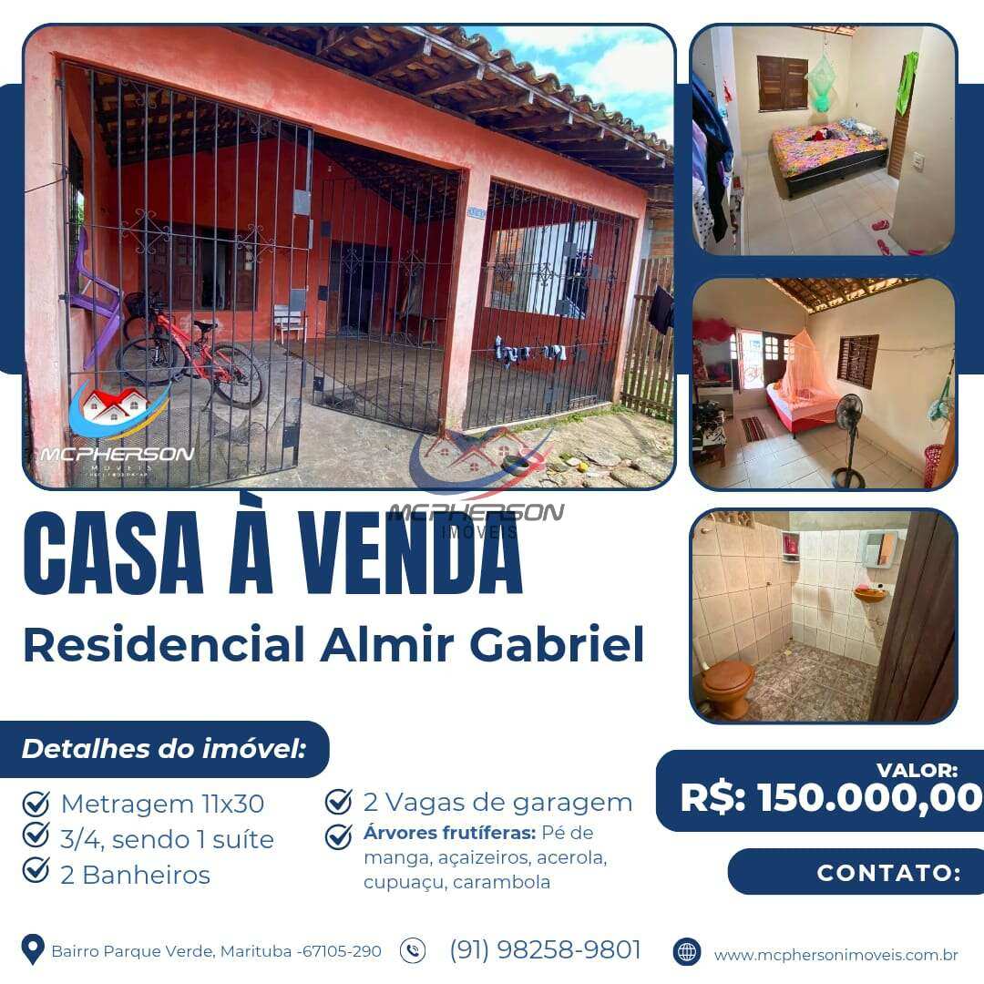 Casa à venda em Marituba, Almir Gabriel, com 3 quartos - Mcpherson Imóveis